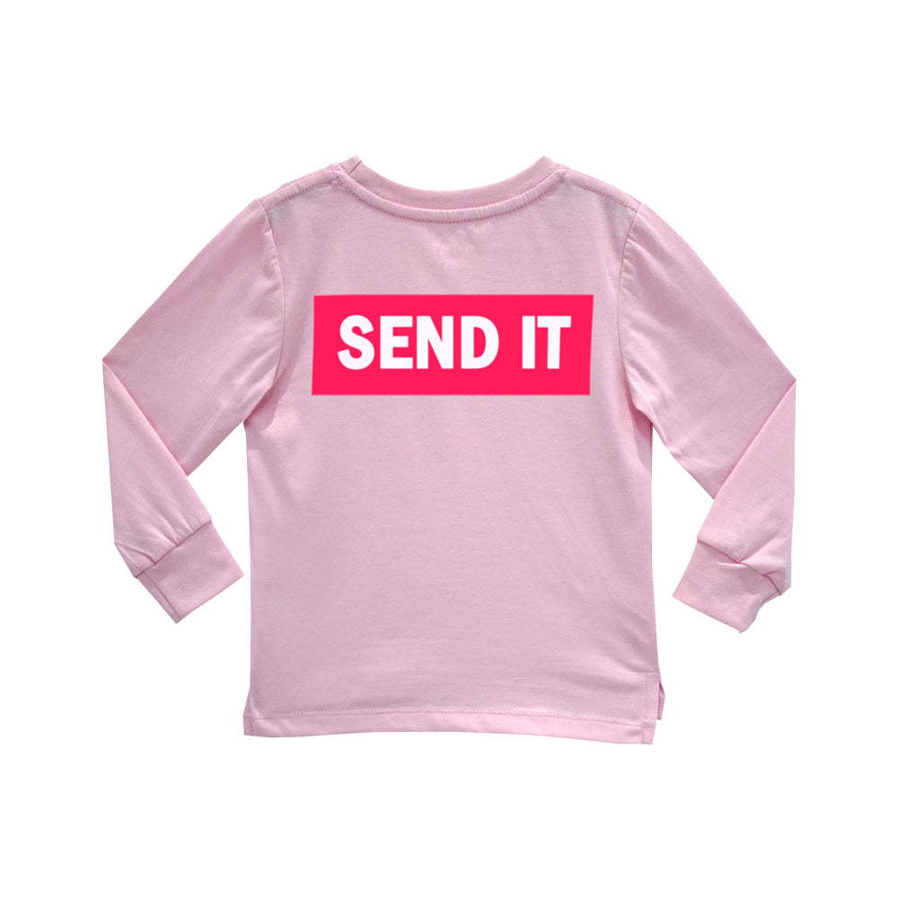 SEND IT GIRLS LONG SLEEVE BABY PINK