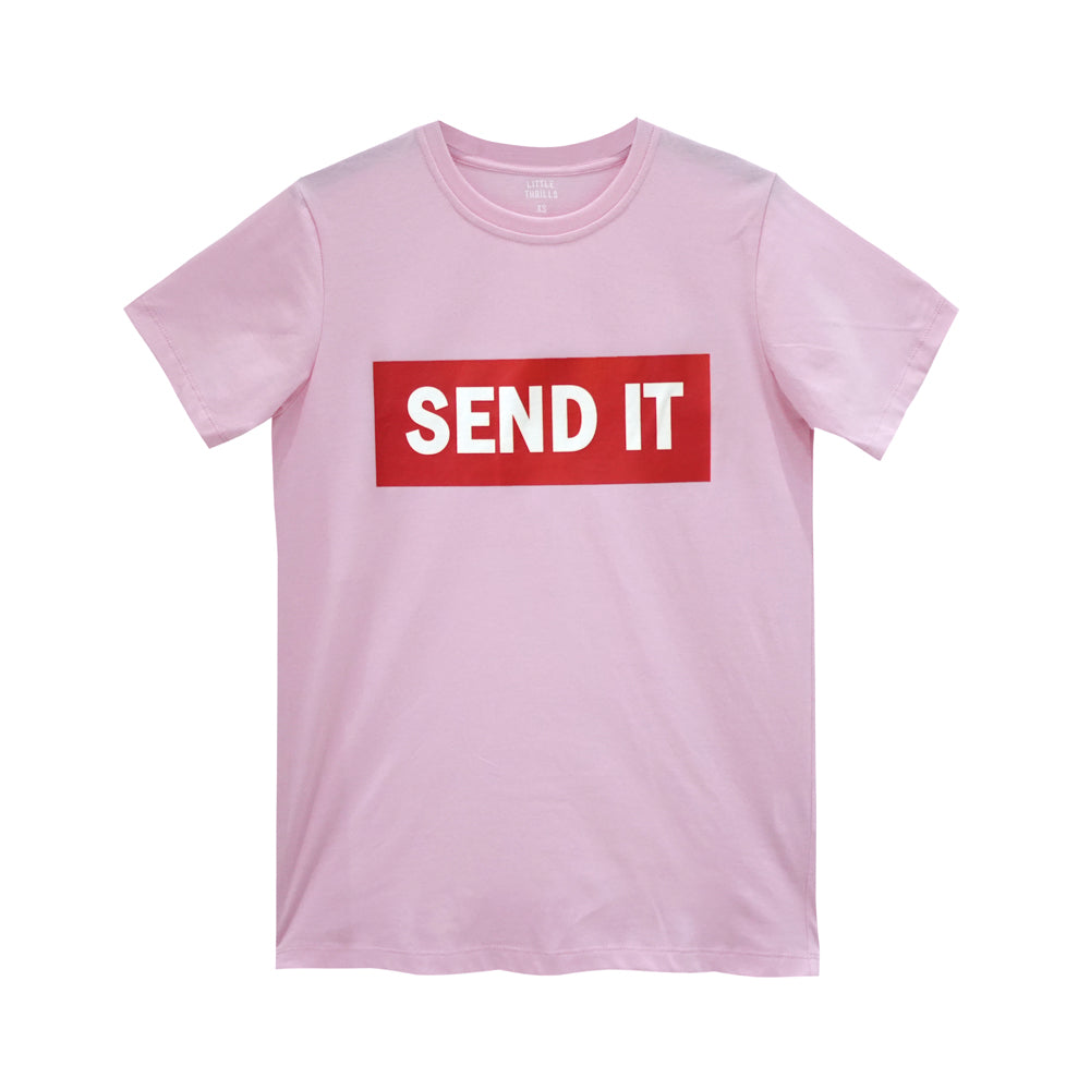 SEND IT WOMENS TEE BABY PINK