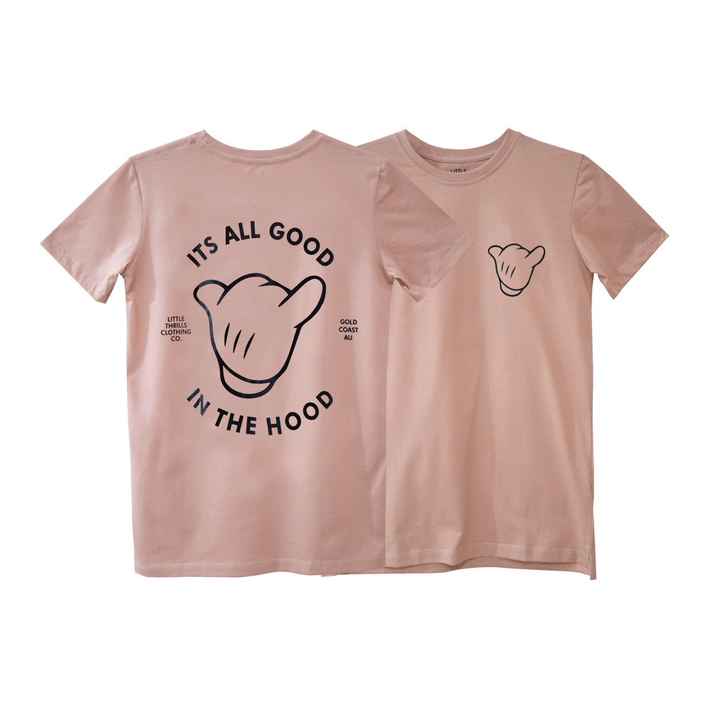ITS ALL GOOD BIG BOYS SMALL PRINT TEE BEIGE