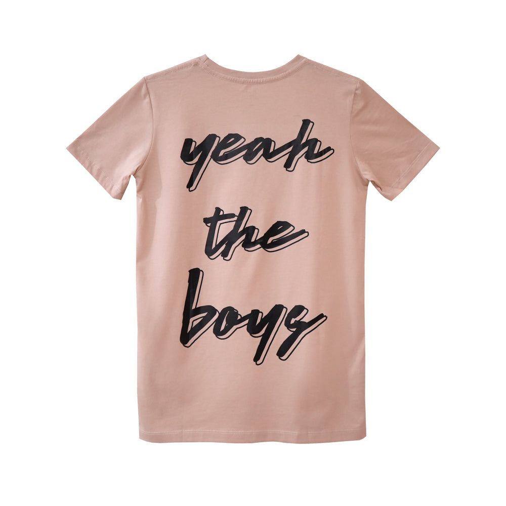 YEAH THE BOYS V2 BIG BOYS SMALL PRINT TEE BEIGE