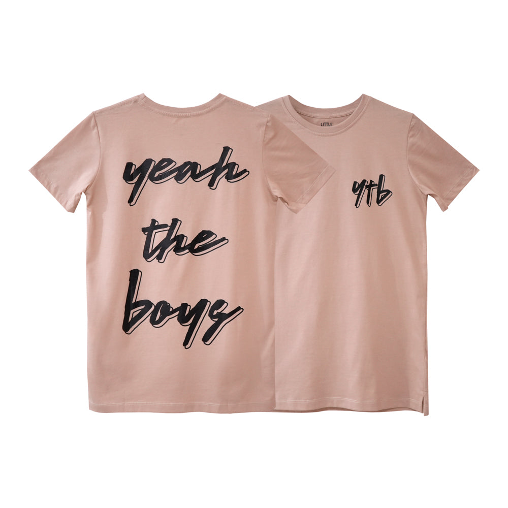 YEAH THE BOYS V2 BIG BOYS SMALL PRINT TEE BEIGE