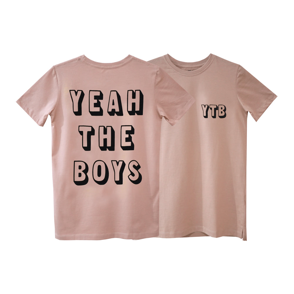 YEAH THE BOYS BIG BOYS SMALL PRINT TEE BEIGE
