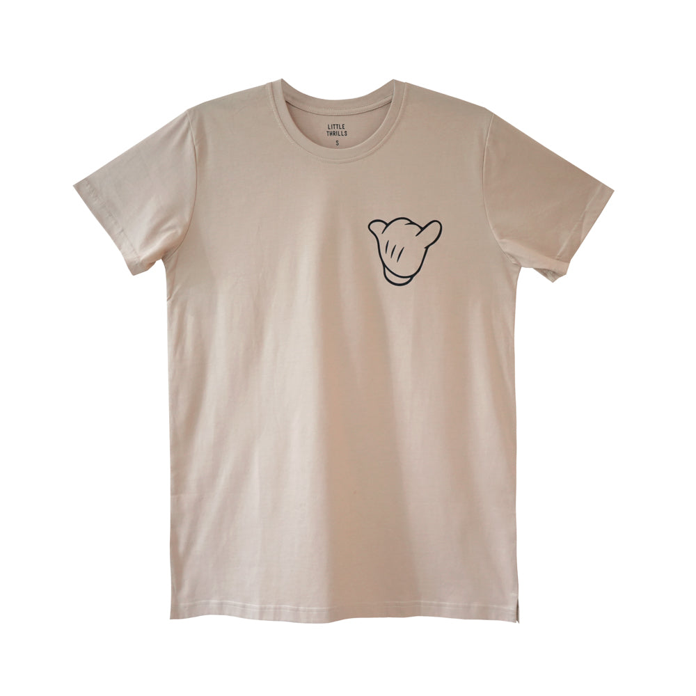 ITS ALL GOOD MENS SMALL PRINT TEE BEIGE