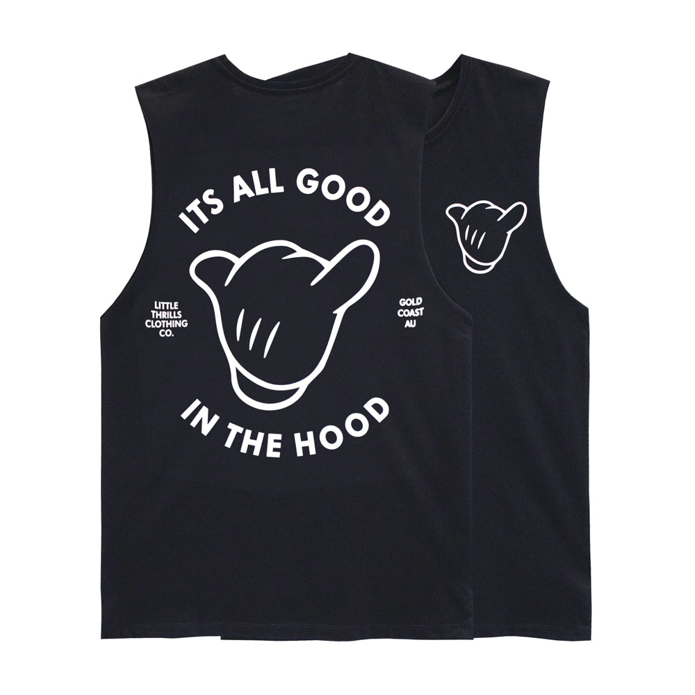 ITS ALL GOOD MENS SMALL PRINT MUSCLE TEE