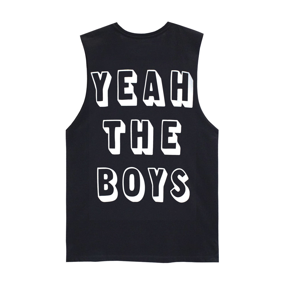 YEAH THE BOYS MENS SMALL PRINT MUSCLE TEE
