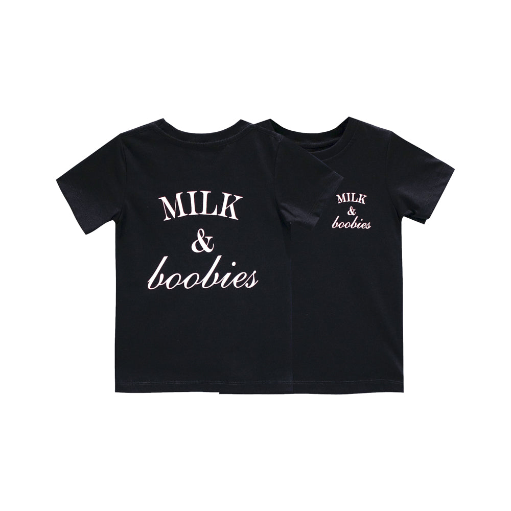 MILK AND BOOBIES BOYS SMALL PRINT TEE