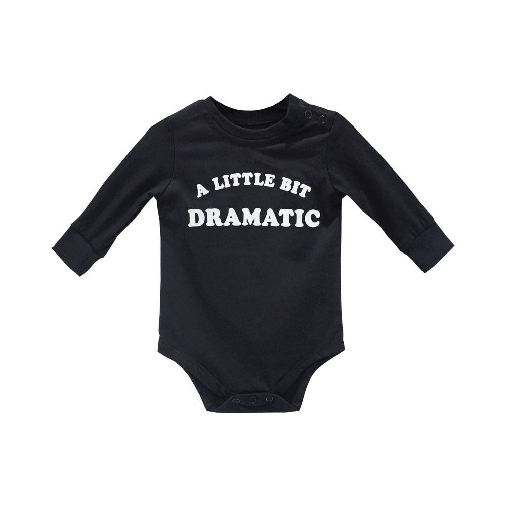 A LITTLE BIT DRAMATIC BABY LONG SLEEVE ONESIE