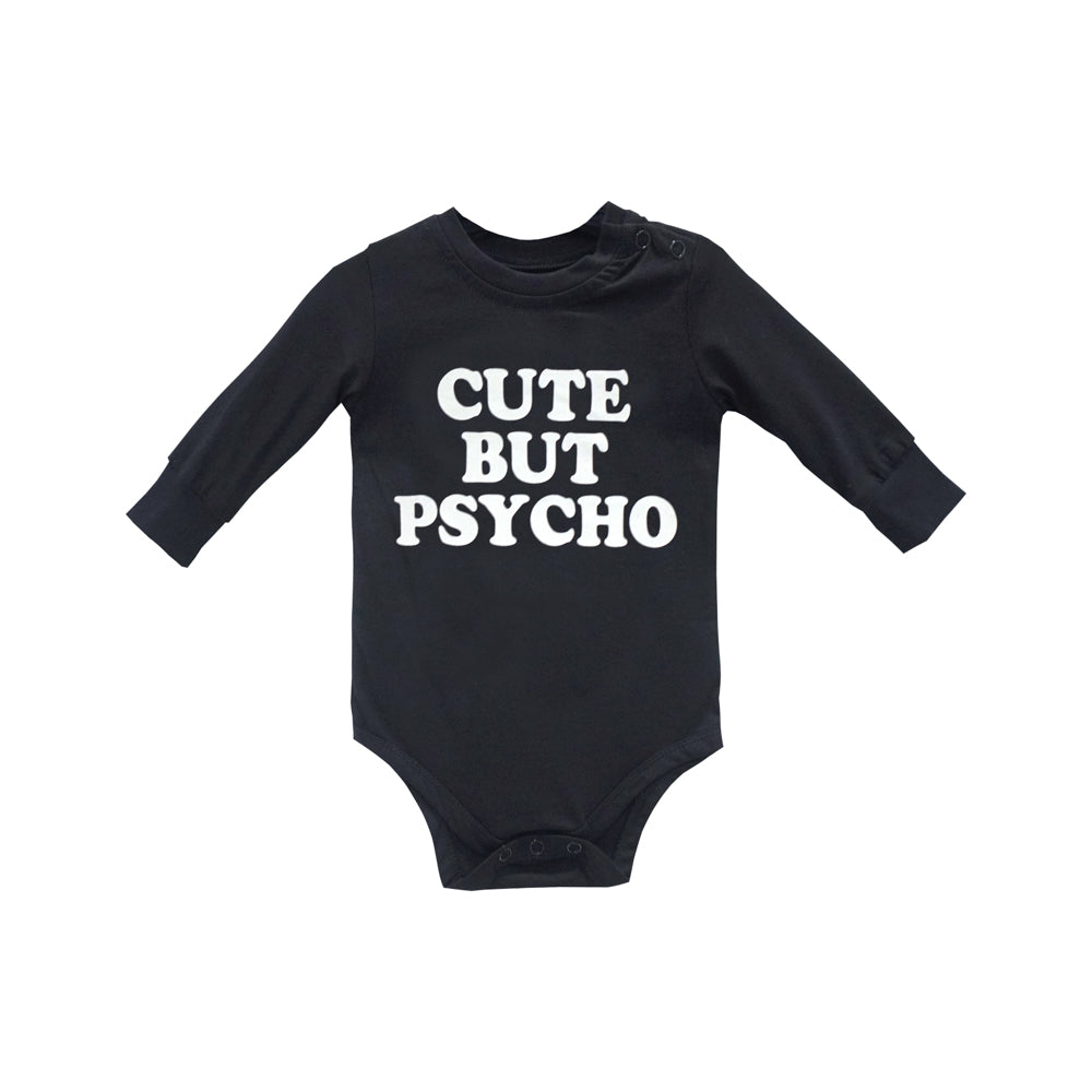 CUTE BUT PSYCHO BABY LONG SLEEVE ONESIE