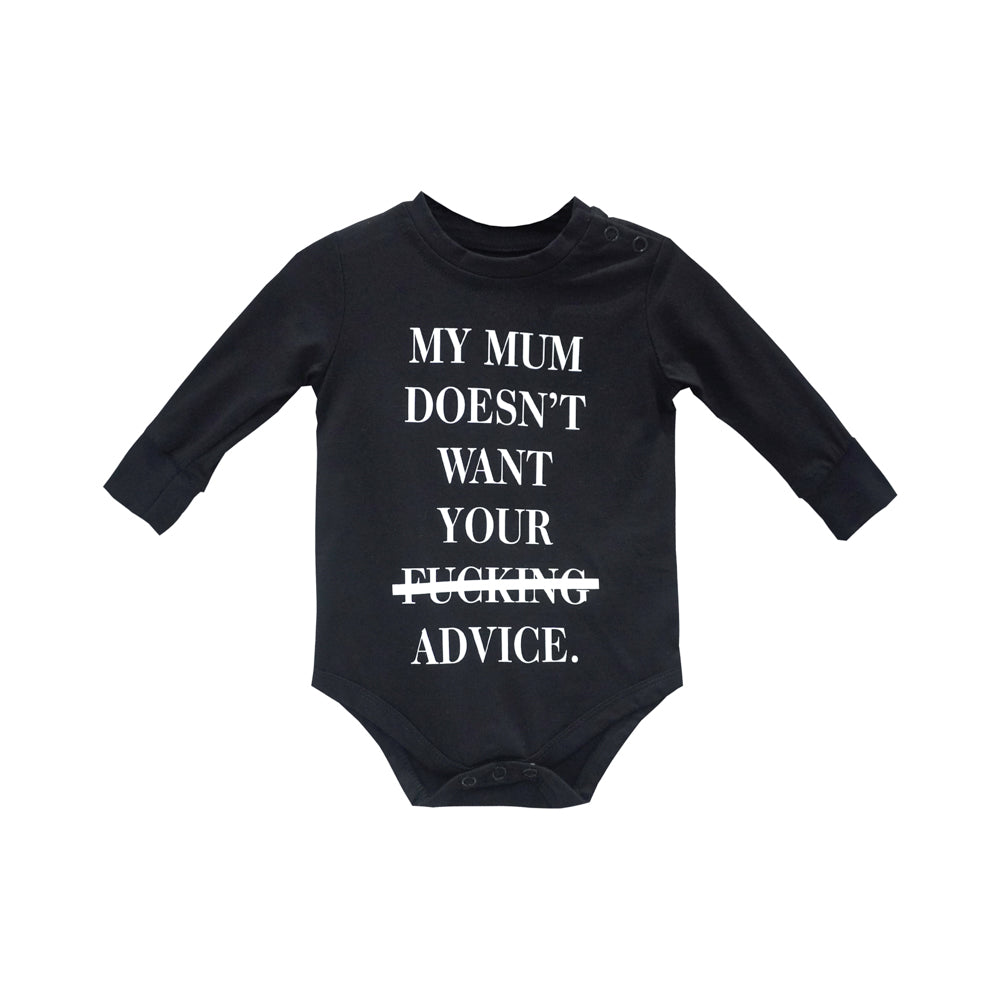 NO ADVICE BABY LONG SLEEVE ONESIE