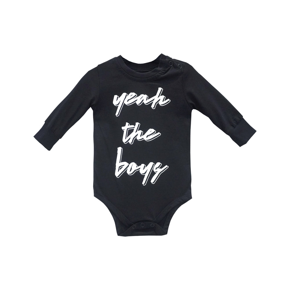 YEAH THE BOYS V2 BABY LONG SLEEVE ONESIE