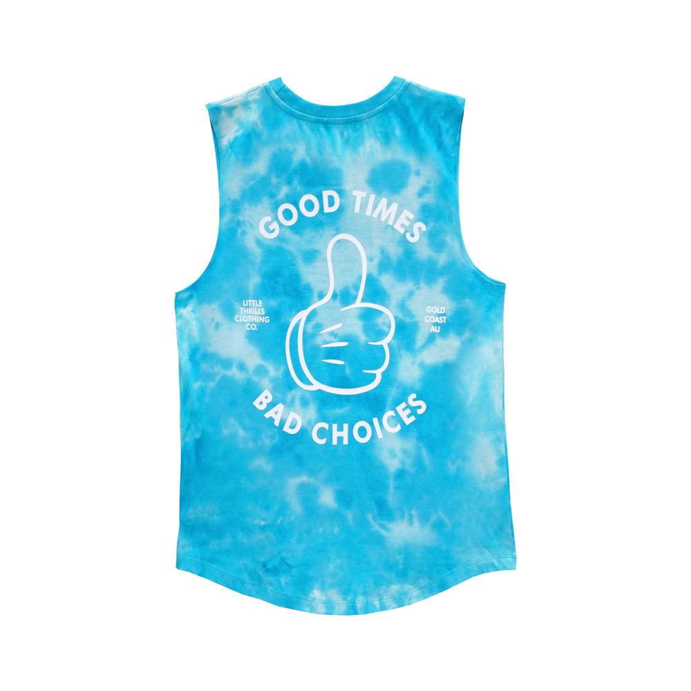 GOOD TIMES BOYS MUSCLE TEE TIEDYE BLUE
