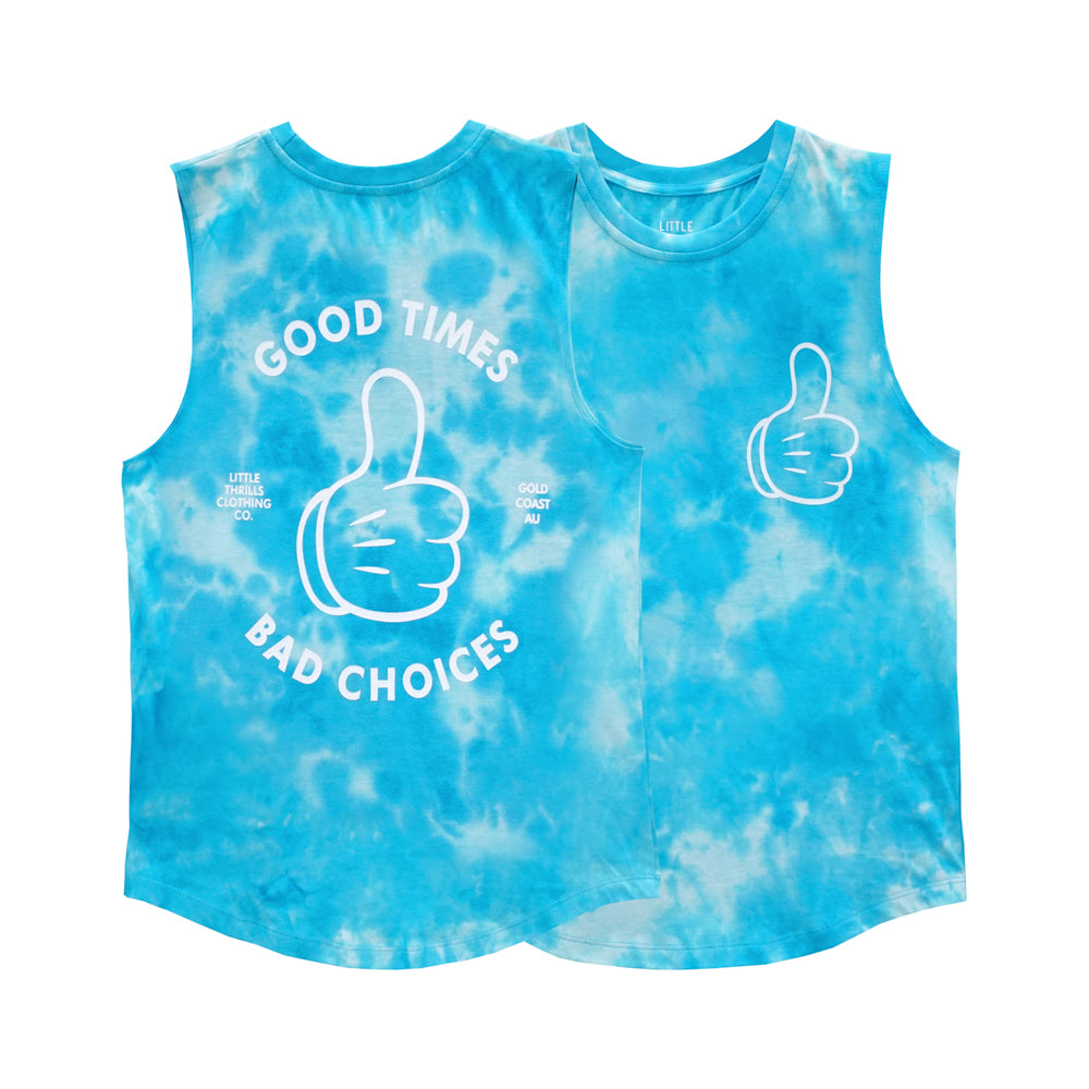 GOOD TIMES BOYS MUSCLE TEE TIEDYE BLUE