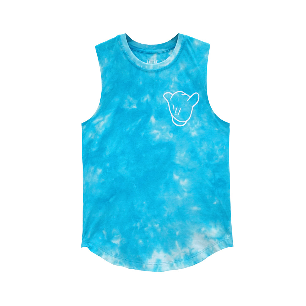 ITS ALL GOOD BOYS MUSCLE TEE TIEDYE BLUE