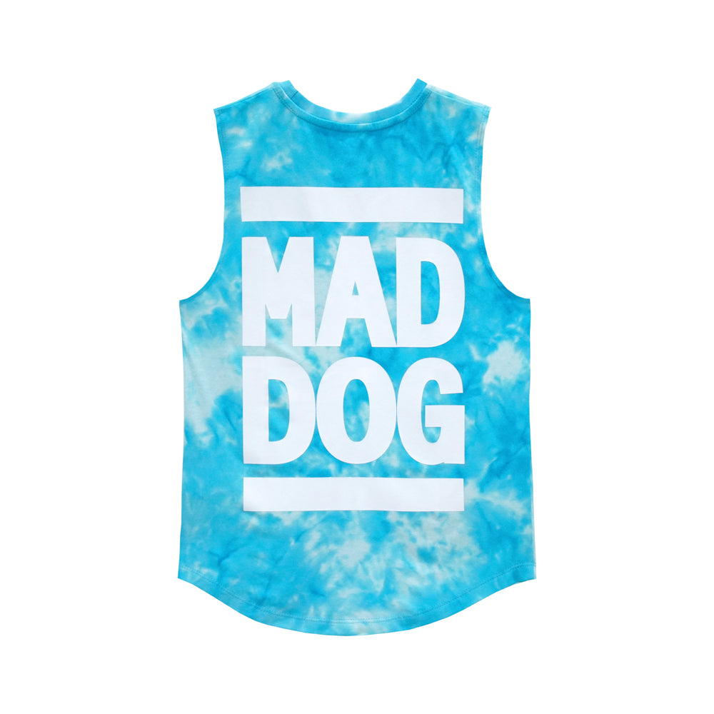 MAD DOG BOYS MUSCLE TEE TIEDYE BLUE