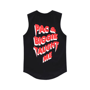 PAC AND BIGGIE TAUGHT ME BOYS MUSCLE TEE SMALL PRINT
