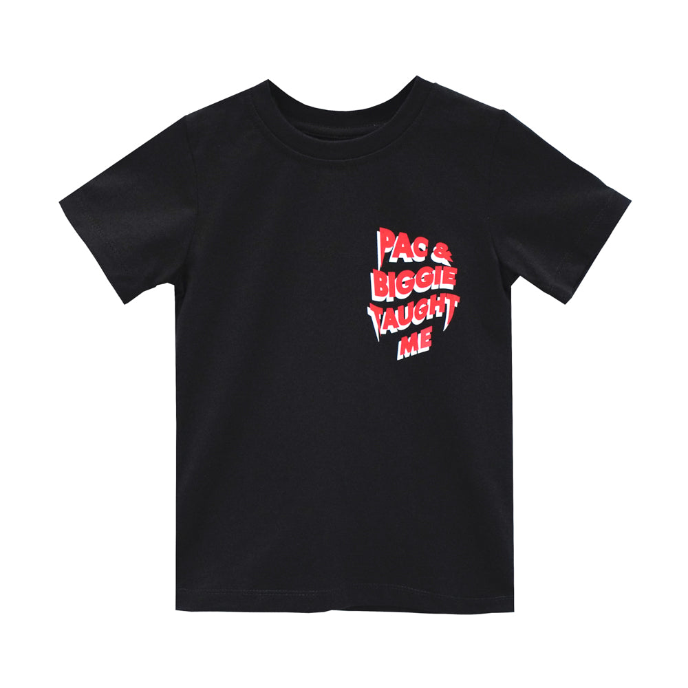 PAC AND BIGGIE TAUGHT ME BOYS SMALL PRINT TEE