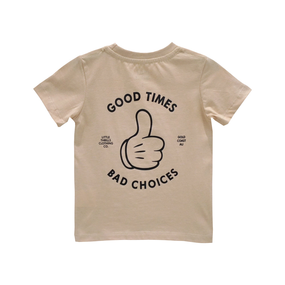 GOOD TIMES BOYS SMALL PRINT TEE BEIGE