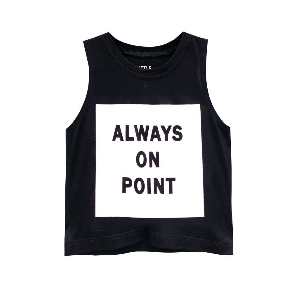 ALWAYS ON POINT GIRLS CROP SINGLET