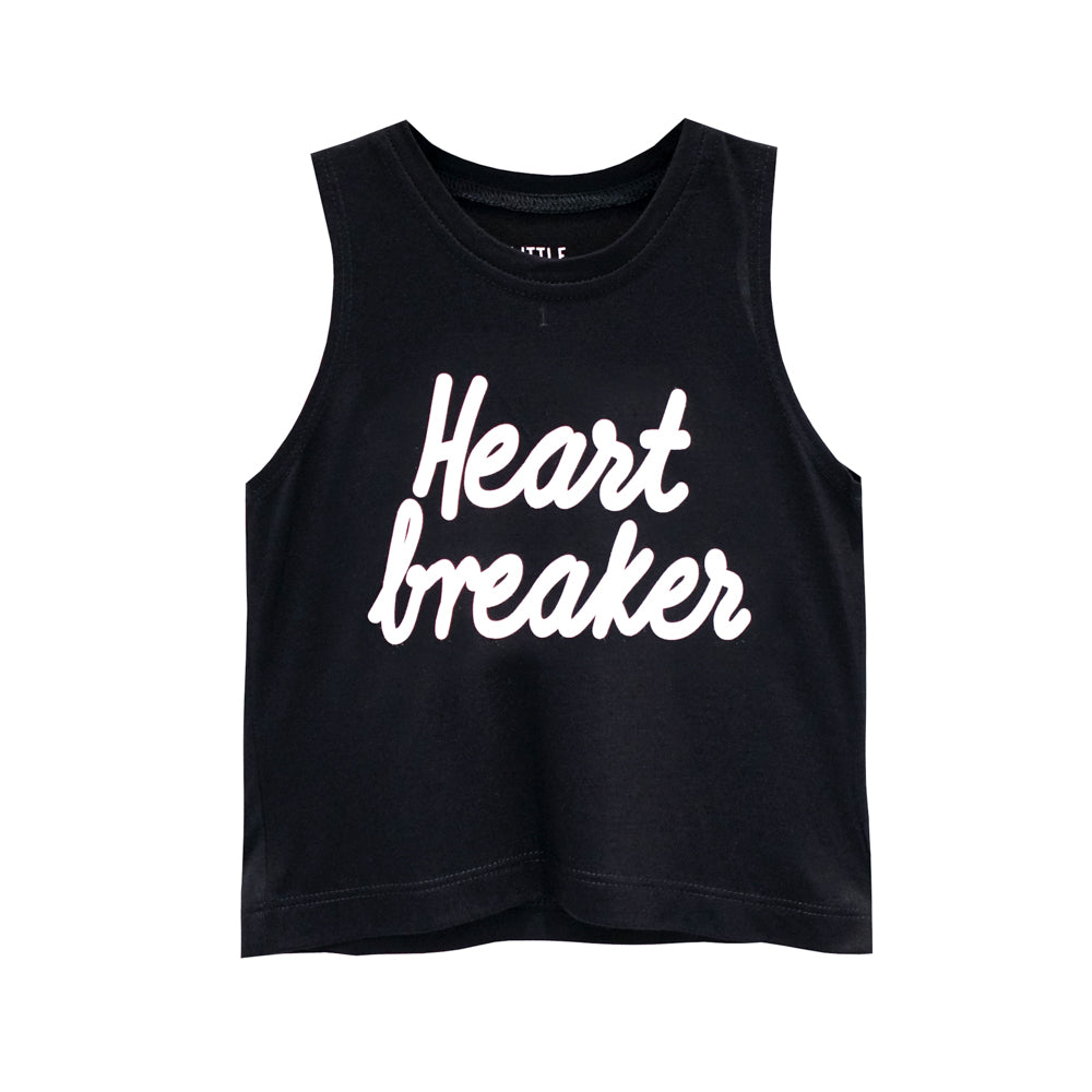HEART BREAKER GIRLS CROP SINGLET