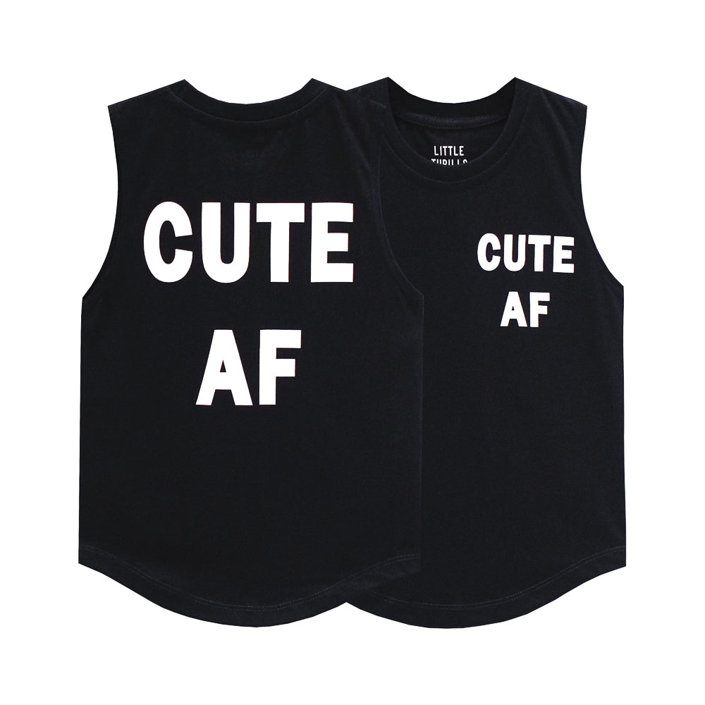 CUTE AF MUSCLE TEE SMALL PRINT