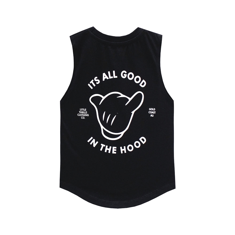 ITS ALL GOOD MUSCLE TEE SMALL PRINT