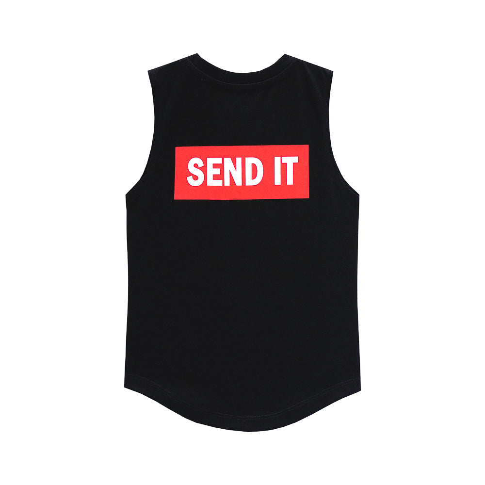 SEND IT MUSCLE TEE SMALL PRINT
