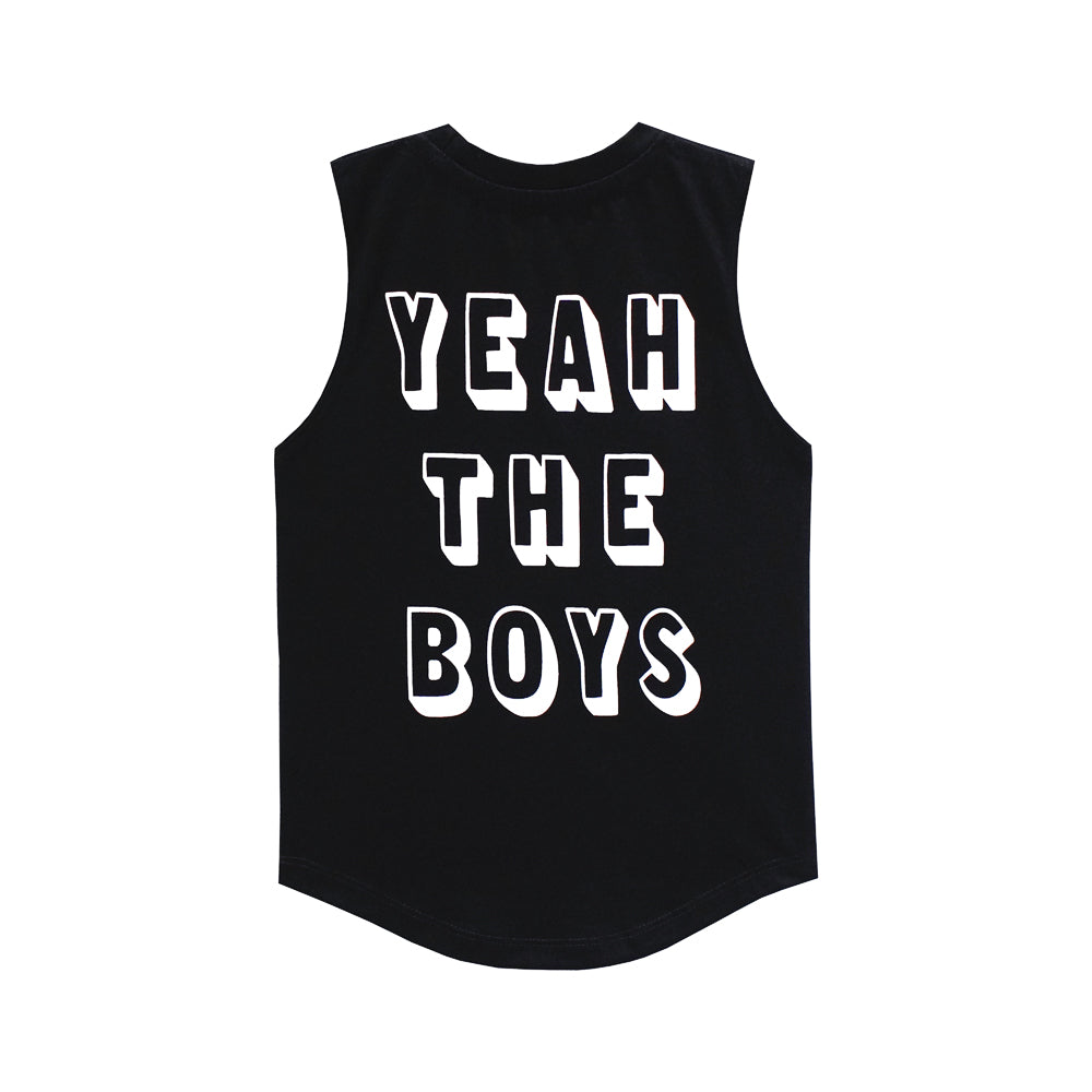 YEAH THE BOYS MUSCLE TEE SMALL PRINT