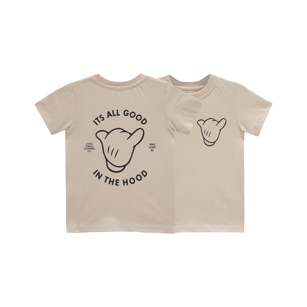 ITS ALL GOOD BOYS SMALL PRINT TEE BEIGE