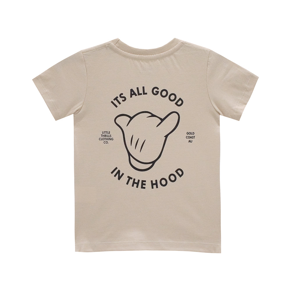 ITS ALL GOOD BOYS SMALL PRINT TEE BEIGE