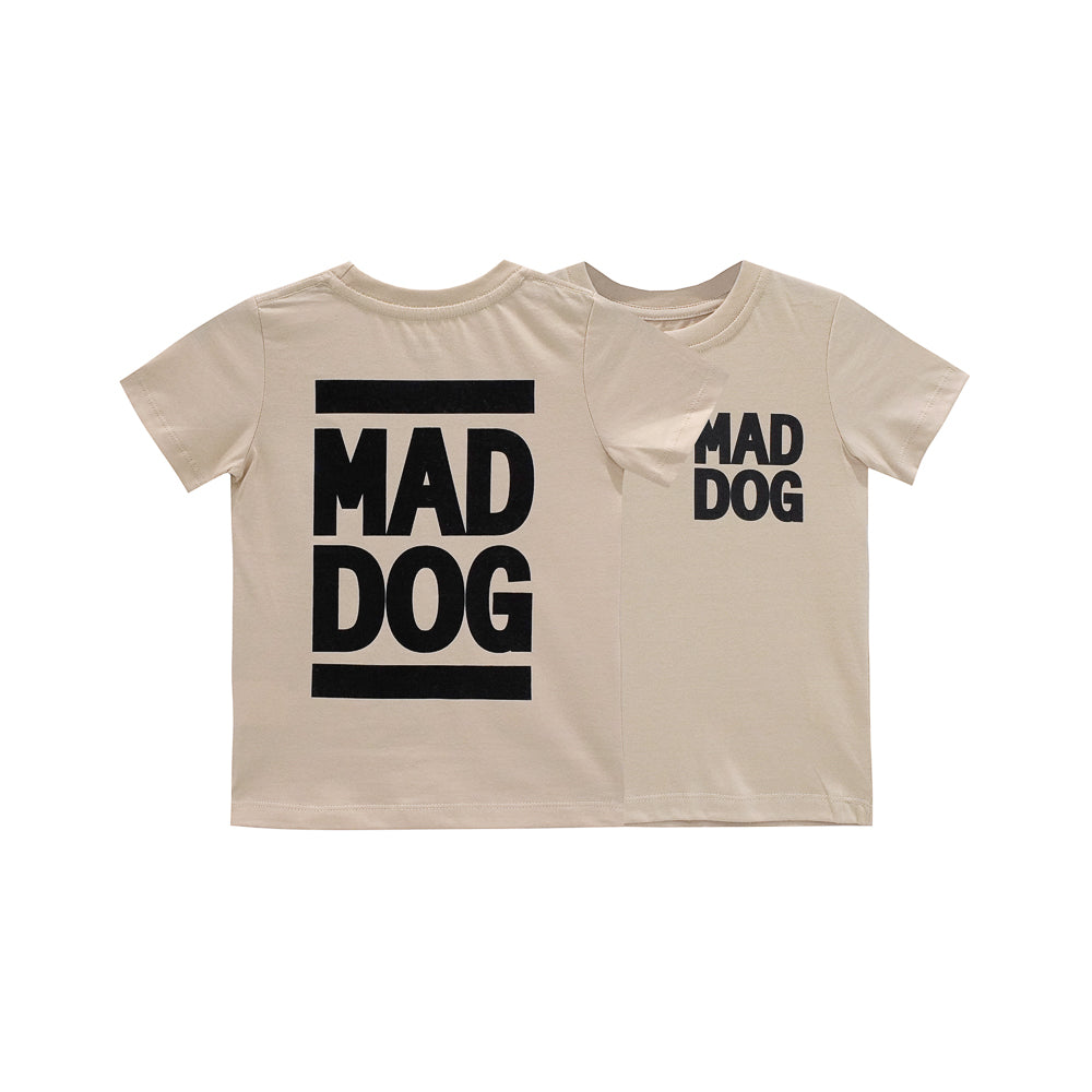 MAD DOG BOYS SMALL PRINT TEE BEIGE