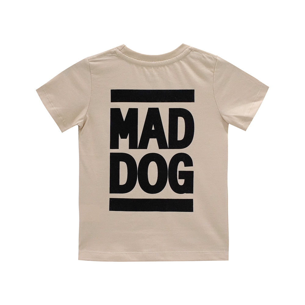 MAD DOG BOYS SMALL PRINT TEE BEIGE