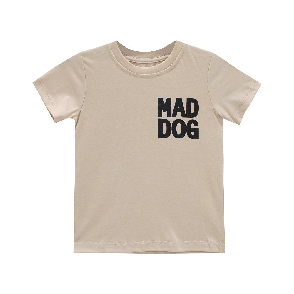 MAD DOG BOYS SMALL PRINT TEE BEIGE