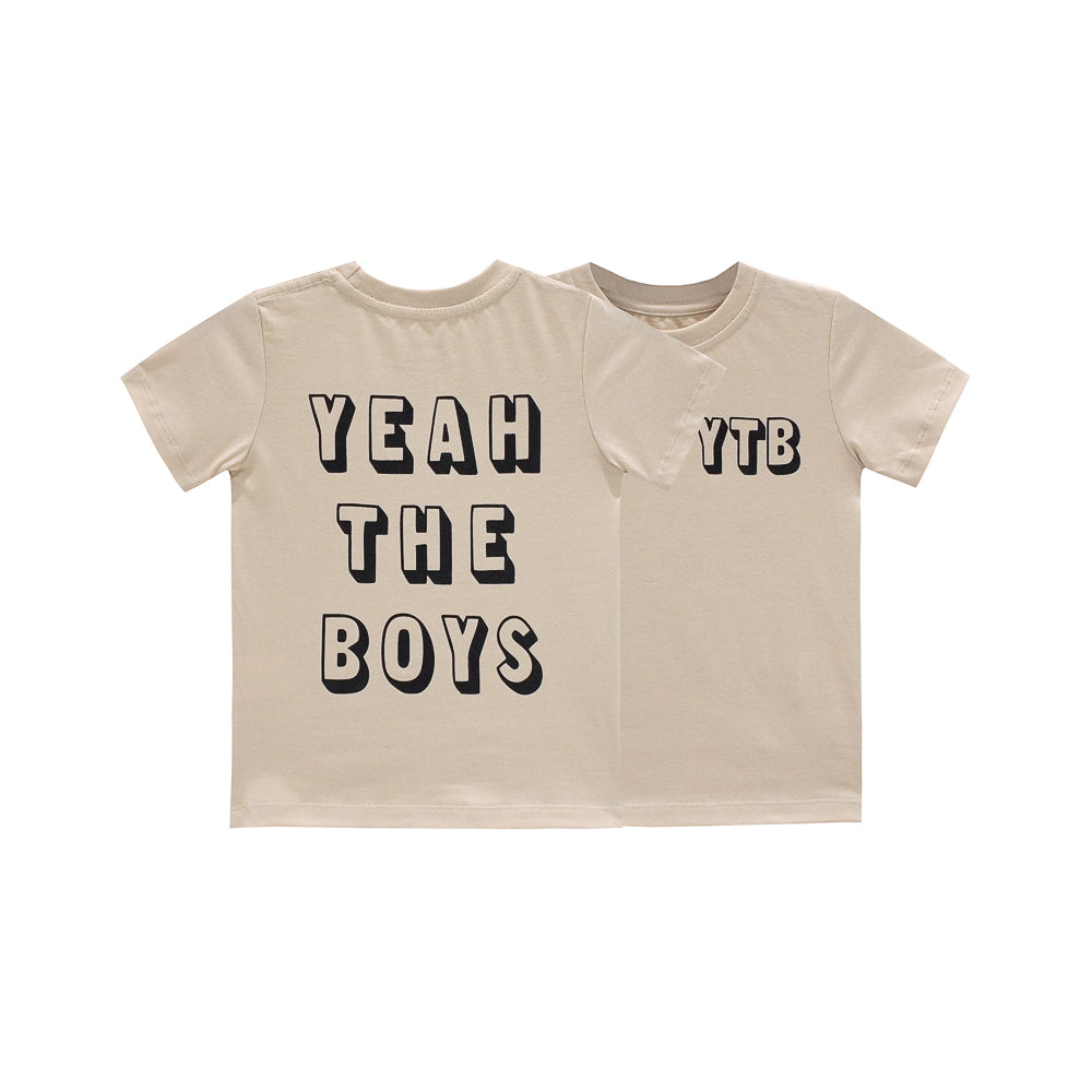 YEAH THE BOYS SMALL PRINT TEE BEIGE