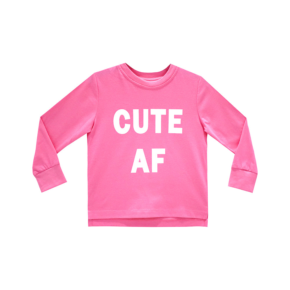 CUTE AF GIRLS LONG SLEEVE PINK