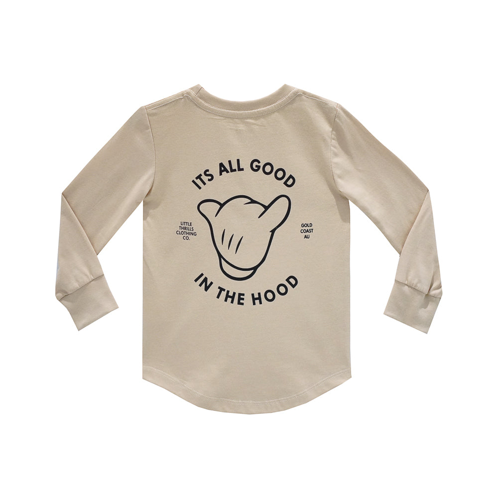ITS ALL GOOD BOYS LONG SLEEVE BEIGE