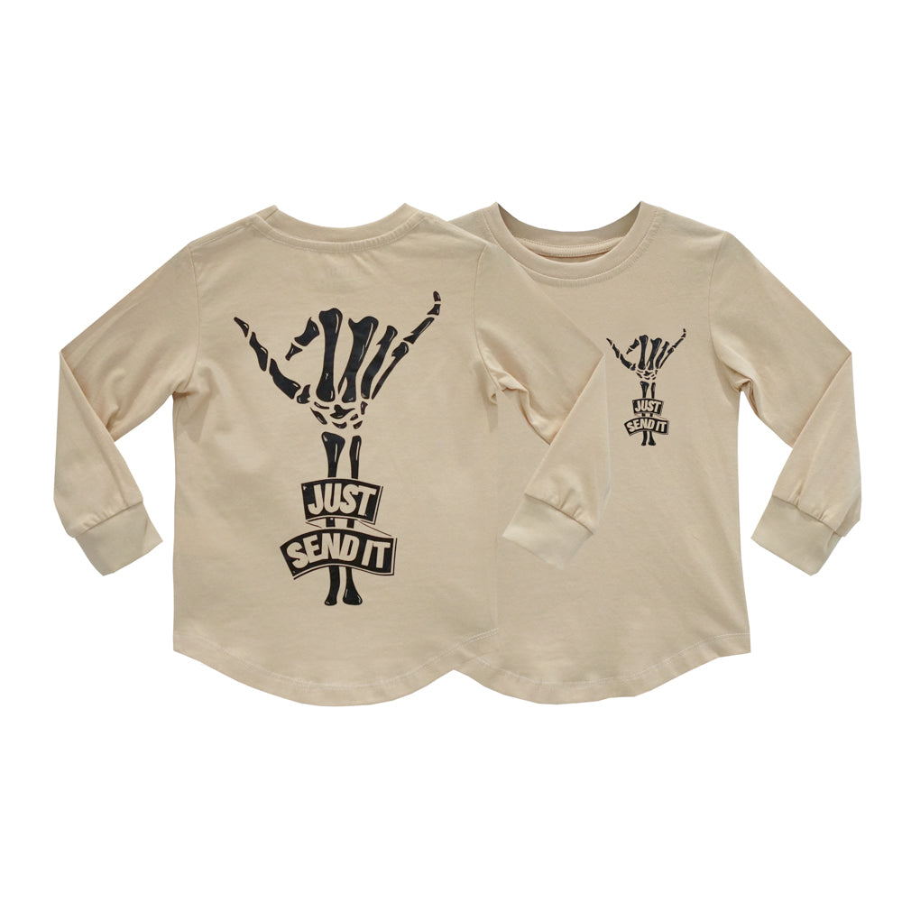 JUST SEND IT BOYS LONG SLEEVE BEIGE