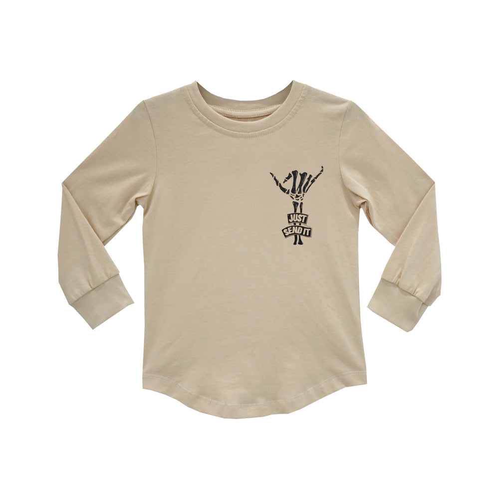 JUST SEND IT BOYS LONG SLEEVE BEIGE