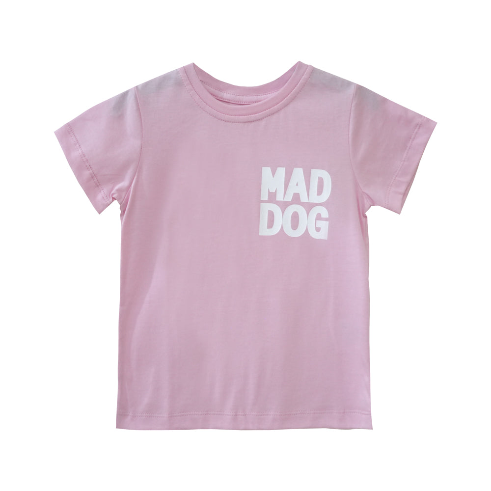 MAD DOG GIRLS SMALL PRINT TEE BABY PINK