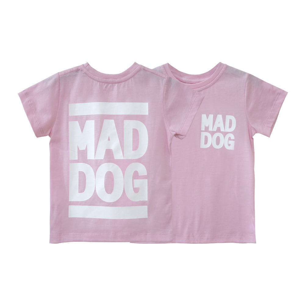 MAD DOG GIRLS SMALL PRINT TEE BABY PINK