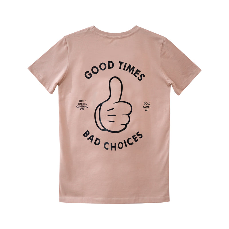 GOOD TIMES BIG BOYS SMALL PRINT TEE BEIGE