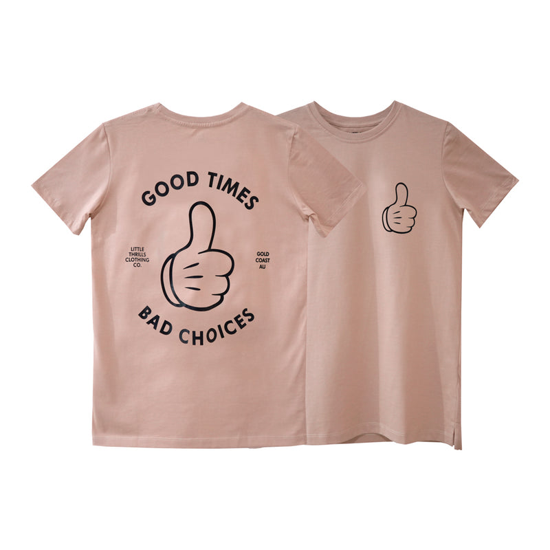 GOOD TIMES BIG BOYS SMALL PRINT TEE BEIGE