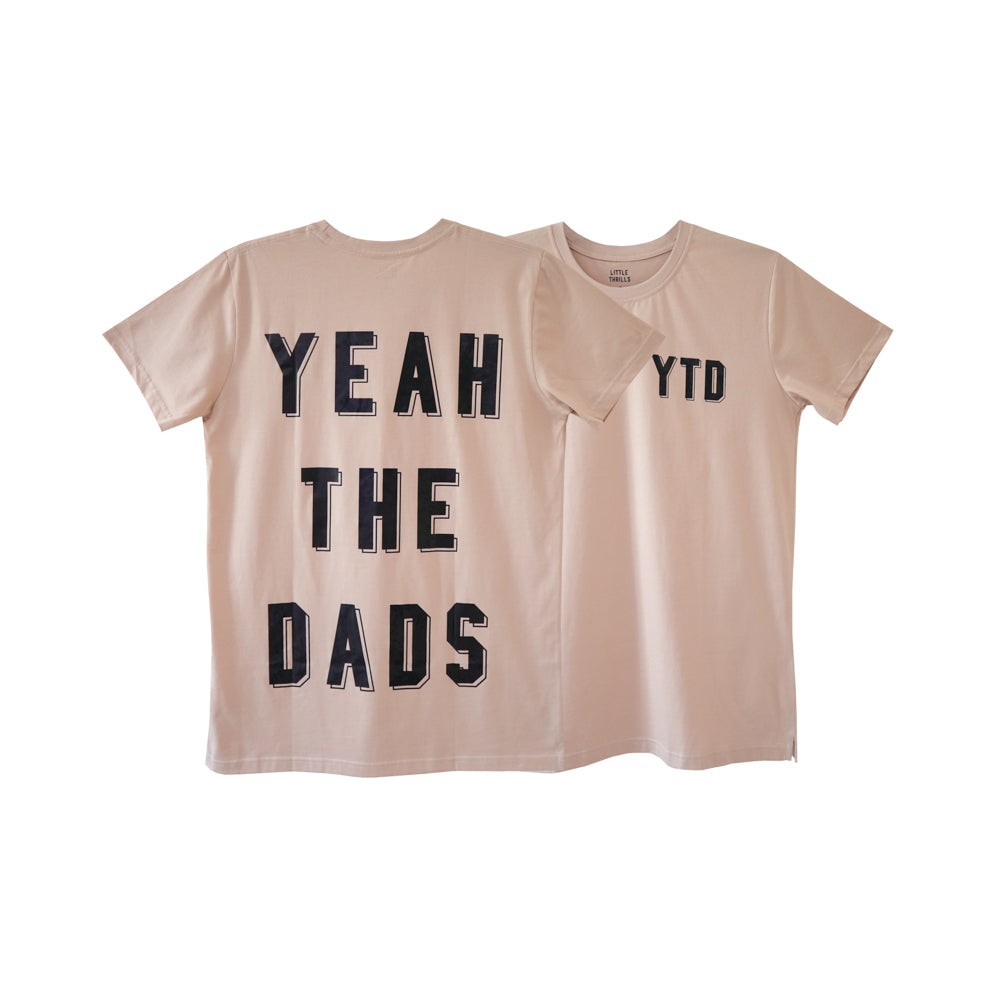 YEAH THE DADS MENS SMALL PRINT TEE BEIGE