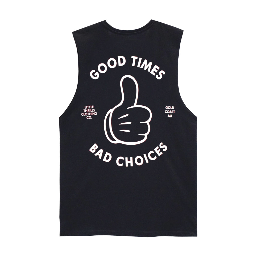 GOOD TIMES MENS SMALL PRINT MUSCLE TEE