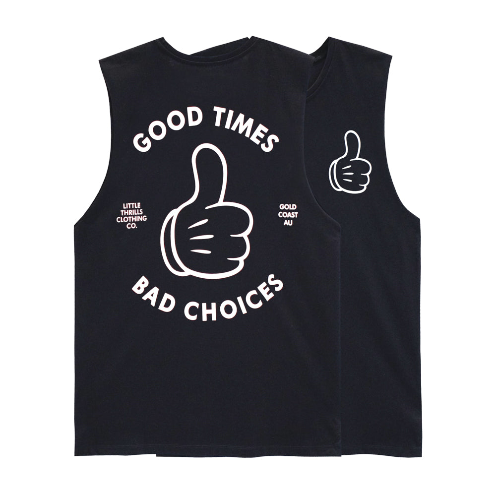 GOOD TIMES MENS SMALL PRINT MUSCLE TEE