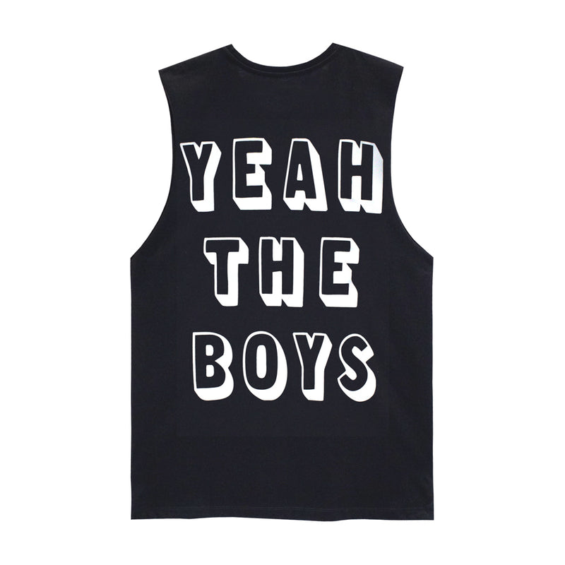 YEAH THE BOYS MENS SMALL PRINT MUSCLE TEE