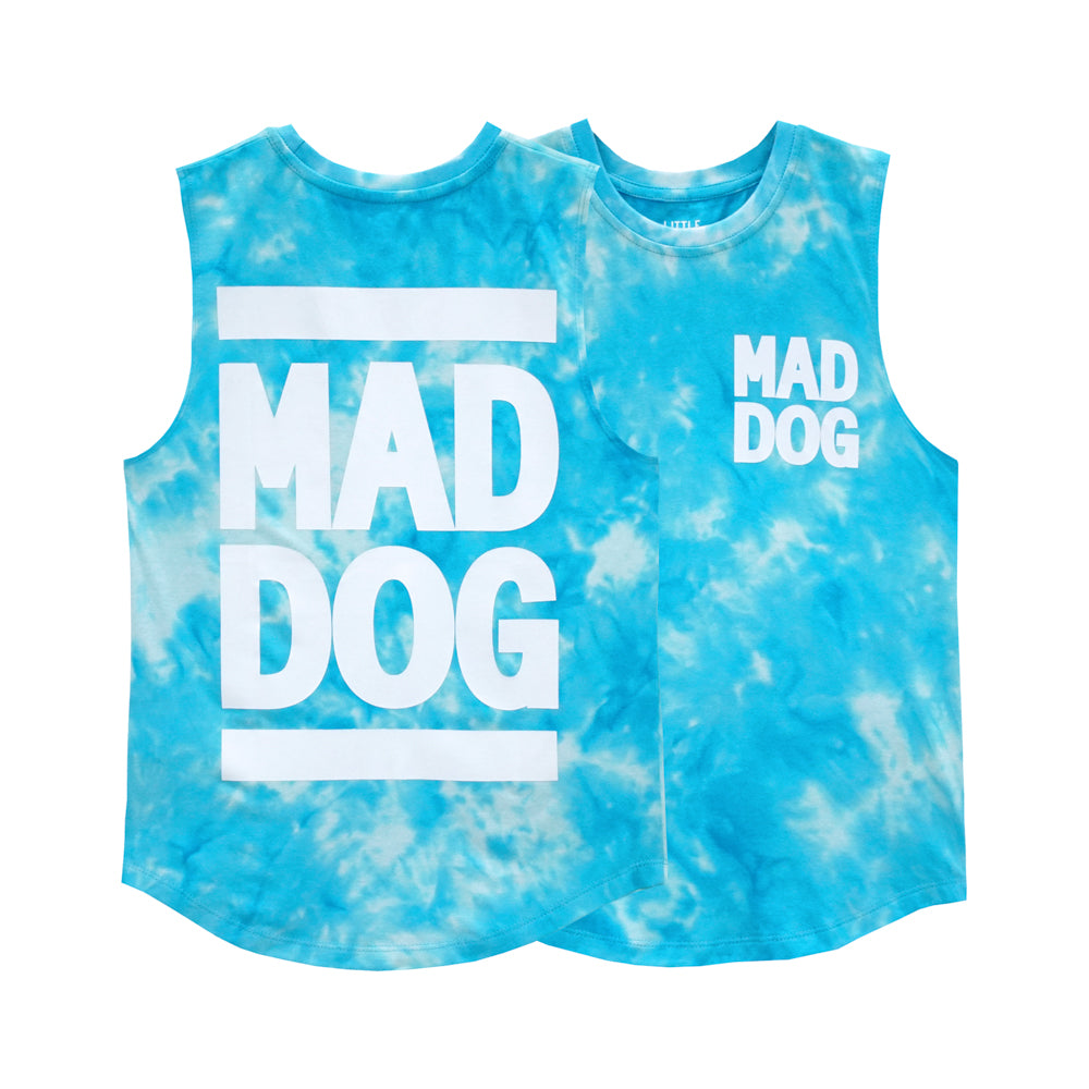 MAD DOG BOYS MUSCLE TEE TIEDYE BLUE