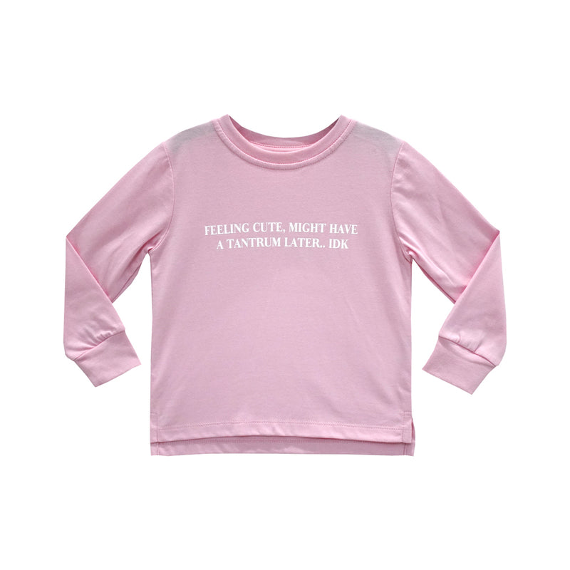 FEELING CUTE GIRLS LONG SLEEVE BABY PINK