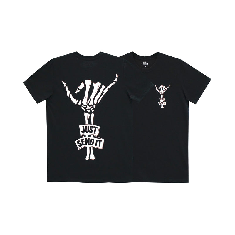 JUST SEND IT MENS SMALL PRINT TEE