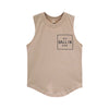BALLIN MUSCLE TEE SMALL PRINT BEIGE