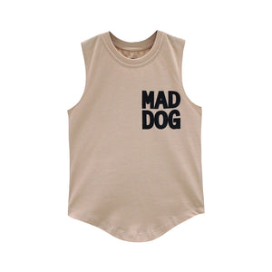 MAD DOG MUSCLE TEE SMALL PRINT BEIGE